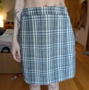 Plaid Blue and Black Women's Skirt